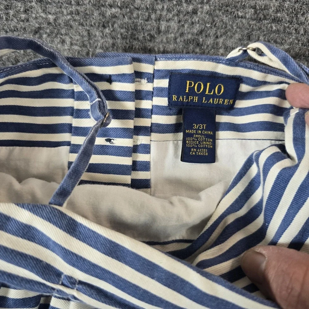 Polo Ralph Lauren Striped Dress Girls Size 3T Adjustable Straps